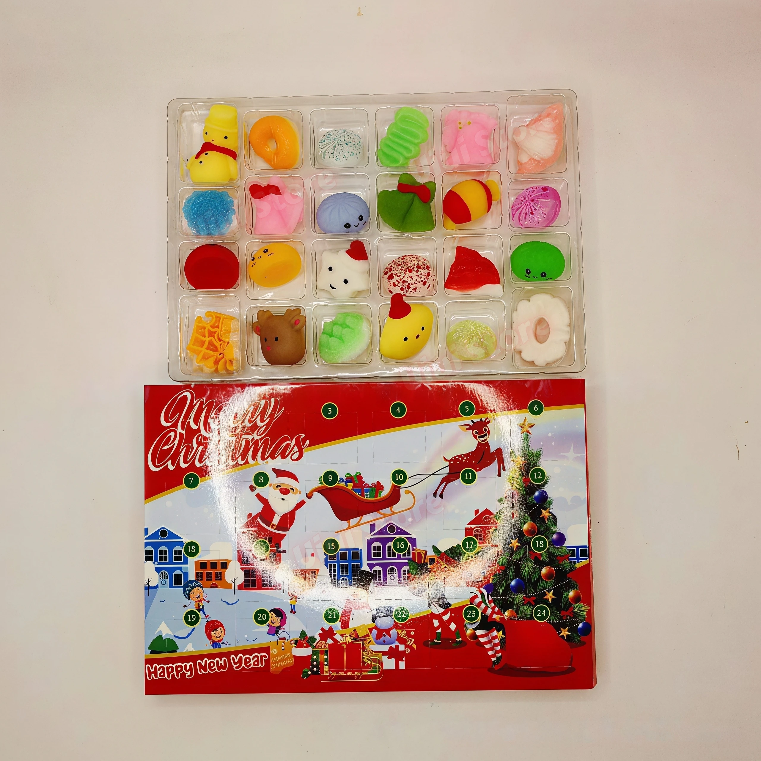 Weihnachts-Squishy-Adventskalender 2026 24-Tage-Countdown Dumpling Squishy Stressabbau Fidget Heimdekoration Überraschungsgeschenkbox – Detail 6
