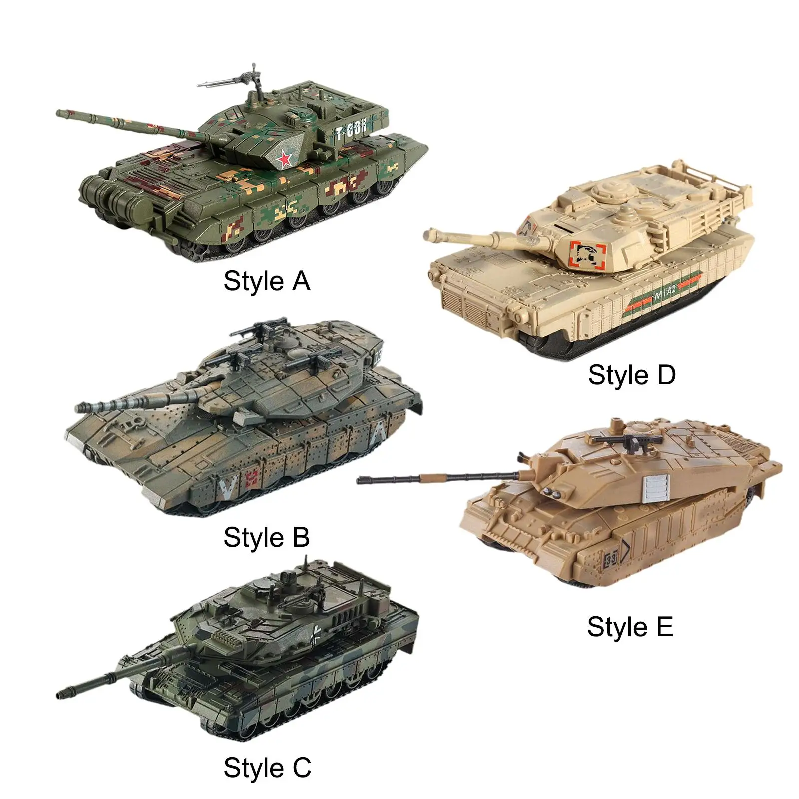 1/72 Scale Ornament Souvenir Education Toy Miniature Tank Model Kit for Table Scene Display Tabletop Decor Children Collection