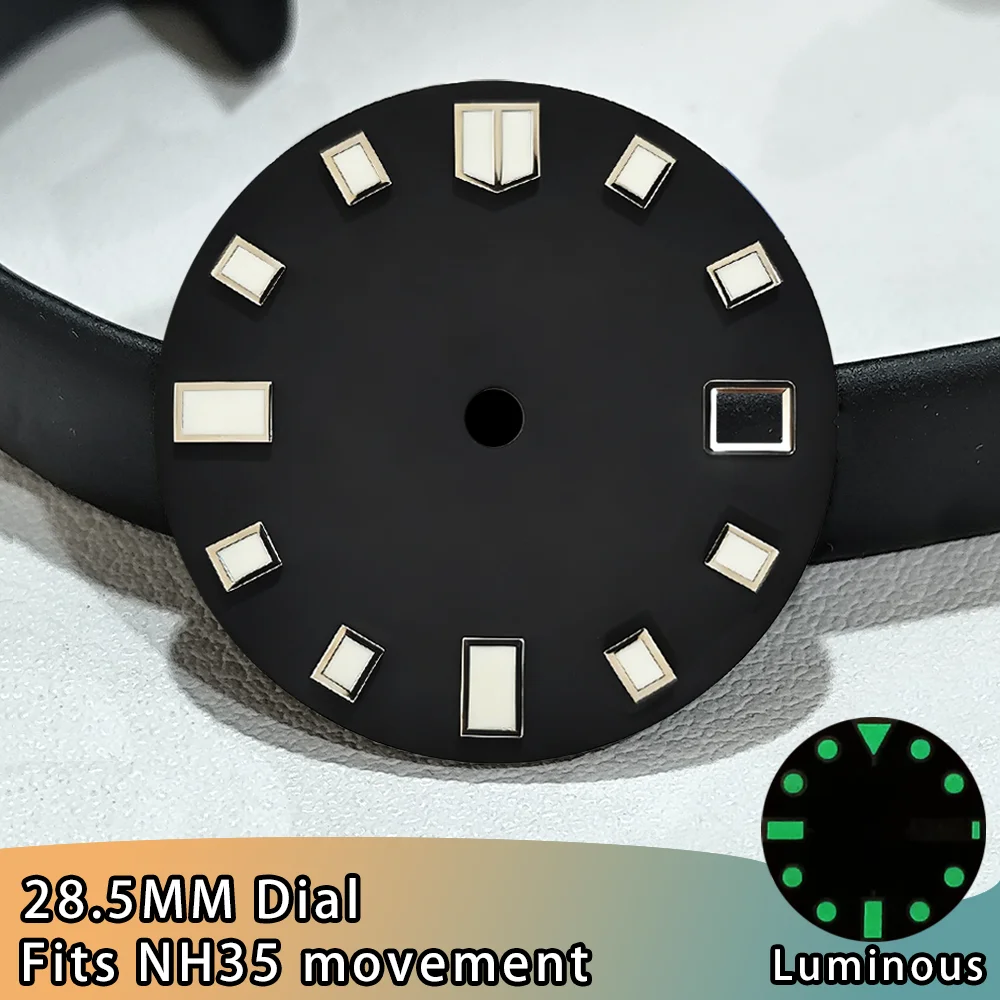 

28.5mm Dial Diameter NH35 Movement Luminous Dial With Single Calendar Watch Accessories NH35 Watch Dial ﻿Accessories