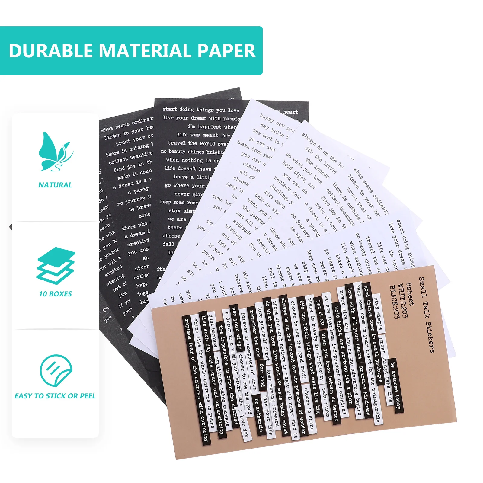 

2 Bags Decorative Diary Stickers Retro English Saying Decals for Notebook Album Hand Account Journal Decoration DIY Craft Wall