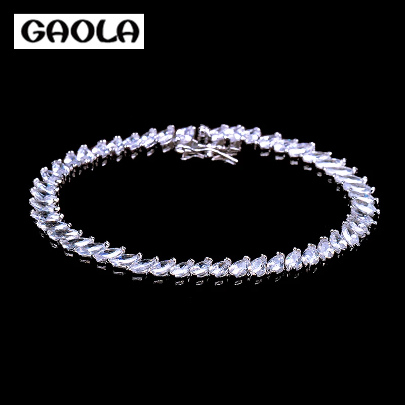 2015 AAA cubic zirconia bracelet white gold bracelet  GLS0221