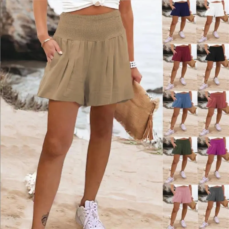 

Женские эластичные брюки с высокой талией, широкие повседневные брюки, цветная независимая станция, популярный S Faionable Bot