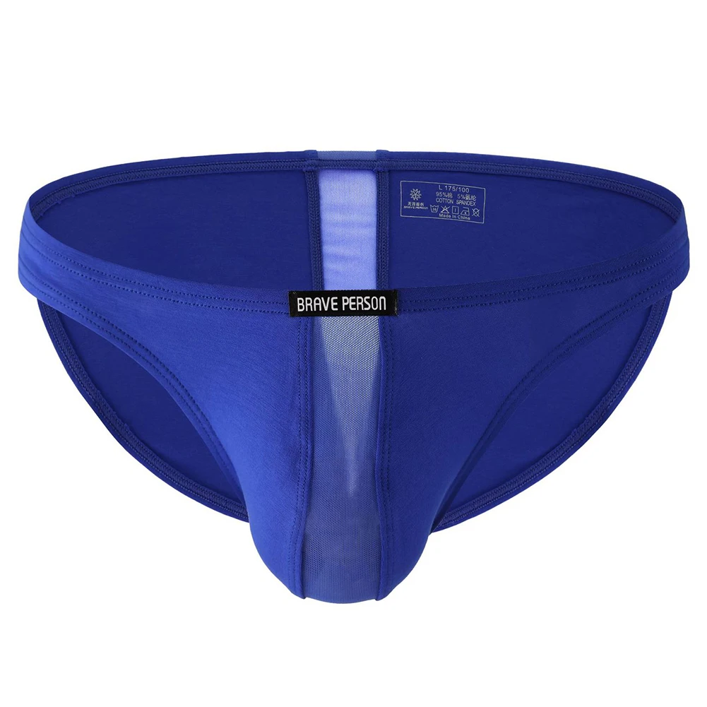 Sports Breathable Men Bulge Pouch Soft 95% Cotton Blend Underwear Lingerie Comfortable Sexy Lightweight Briefs