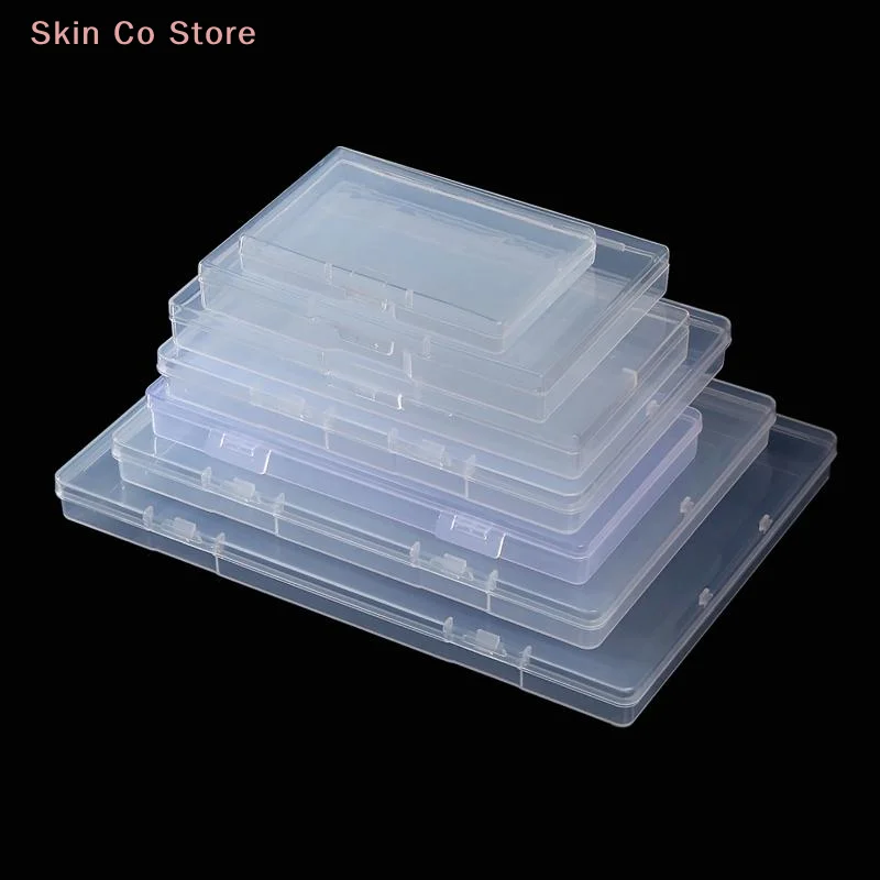 [CO]1Pcs Transparent Rectangular Plastic Box, Dustproof Storage Case, Sturdy Jewelry Nail Art Rhinestones Container[CO]
