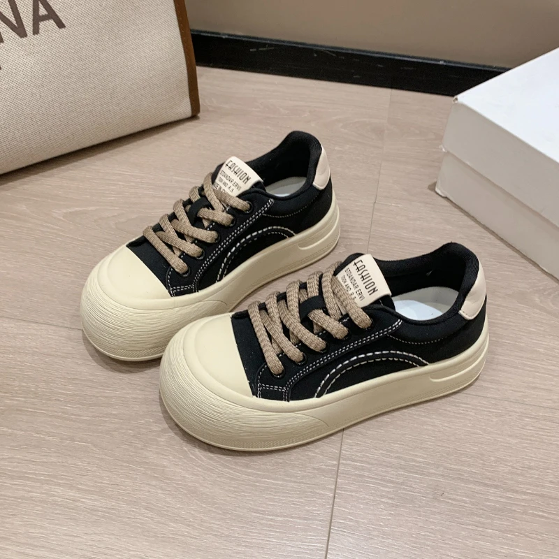 

Outdoor Casual Women Sports Shoes Thick Soles Chunky Sneakers Fashion Sewing Platform Shoes Comfortable Fitness Ladies Trainers