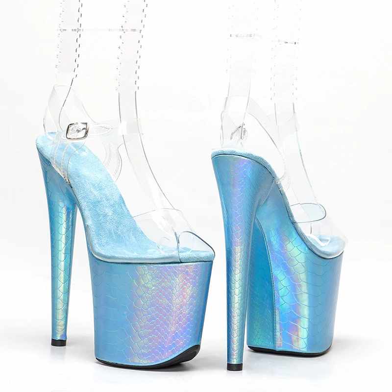 Leecabe 20cm/ 8inches PVC upper sandals lady fashion party platform high heel pole dance shoes