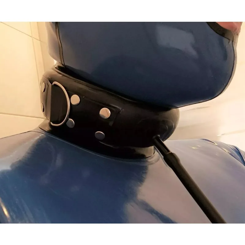

Sexy Fetish 1.0mm Latex Neck Corset Collar Rubber Inflate Plug with Back Zip