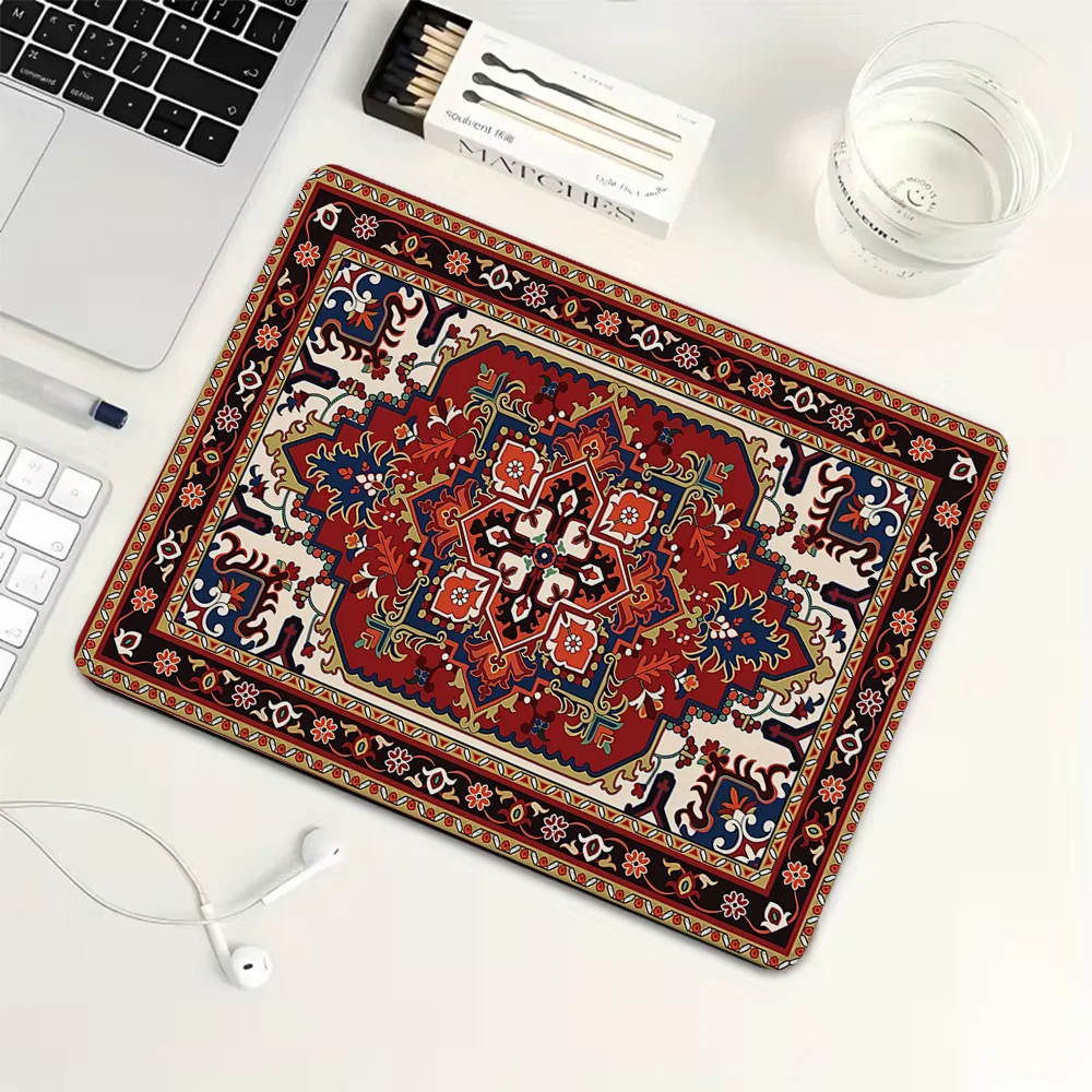 

Маленький коврик для мыши с этническими узорами в стиле ретро, резиновый игровой коврик для мыши, коврик для механической клавиатуры, аксессуары для ПК, коврик для компьютерного стола