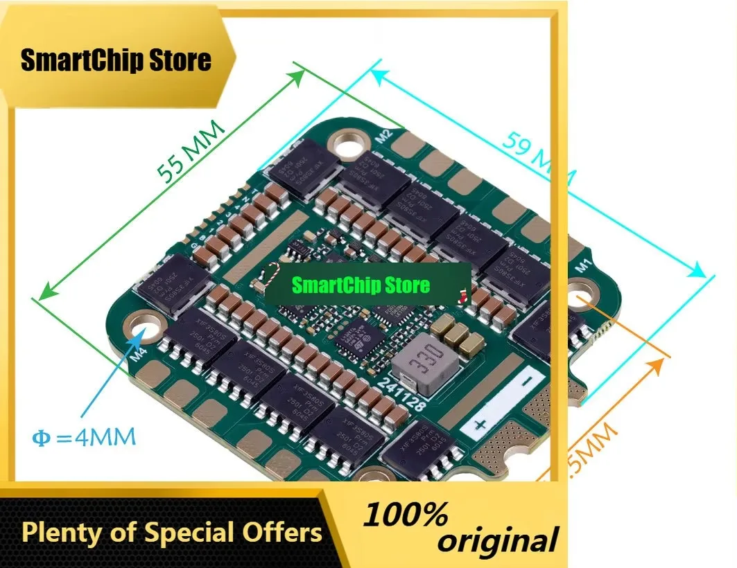 SmCpNeutronrc Fpv Esc 3-12s 100a Am32 4in1 Esc Compatible Con Dshot150/300/600/1200/multishot/oneshot