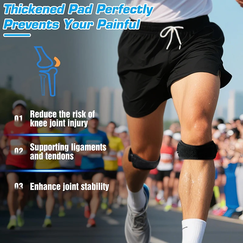 1PCS Adjustable Knee Pad Knee Pain Relief Patella Stabilizer Brace Support for Hiking Soccer Basketball Running Sport