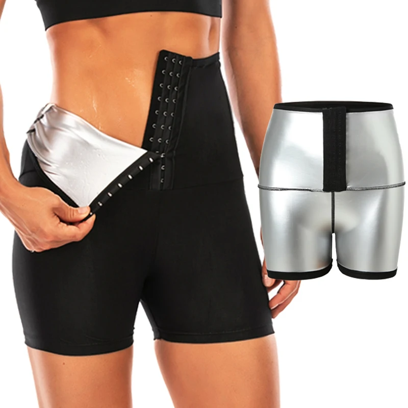 Damen Sauna-Schwitz-Bodyshaper Oberschenkel-Trimmer Bauchstraffende Hosen Fitness-Shorts Shapewear Workout Gym Leggings Fitness-Hosen