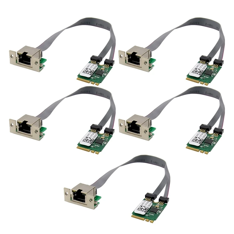 

5X M.2 A+E KEY 2.5G Ethernet LAN Card RTL8125B Industrial Control Network Card PCI Express Network Adapter