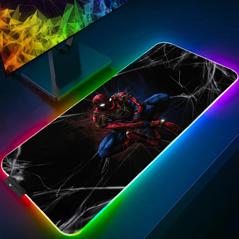 RGB الكمبيوتر Varmilo لوحة المفاتيح LED مكتب الكمبيوتر المحمول ماوس الوسادة الرجل العنكبوت الخلفية الألعاب الملحقات ألعاب السجاد مكتب حصيرة ماوس #2