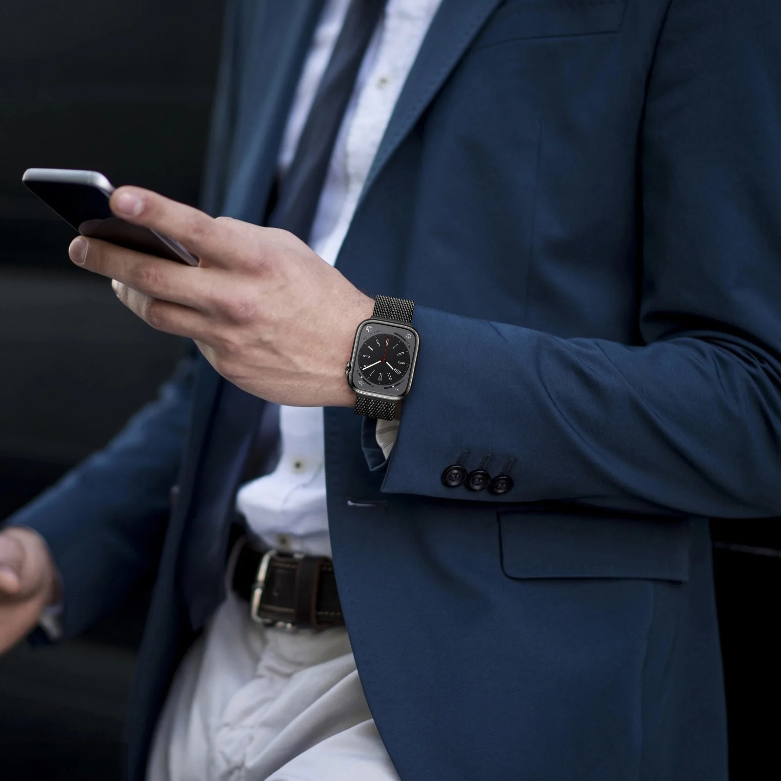 สายนาฬิกาแบบ Milanese LOOP สำหรับนาฬิกา Apple สายรัดพิเศษ49mm 44mm 40mm 45mm 41mm 42mm 38mm สร้อยข้อมือ Correa iWatch Series SE 2 3 4 5 6 7 8