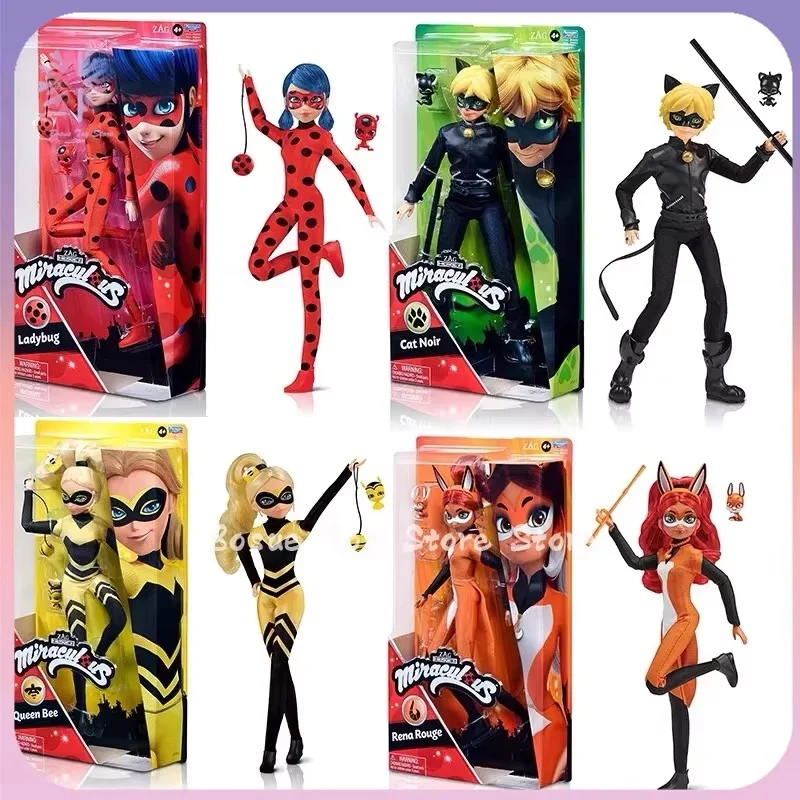 Genuine Miraculous Ladybug Miracle Girl Black Cat Noir Peripheral Handicraft Boy Super Black Cat Model Figures Birthday Gift