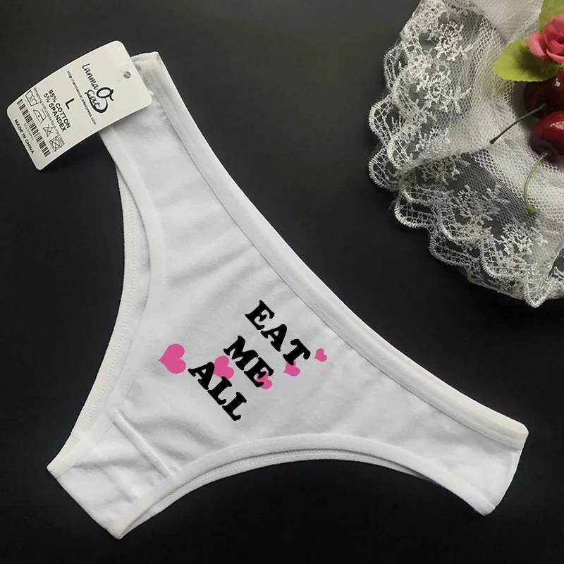 Funny Hot Print Cotton Underwear Female Underpants Sexy Panties For Women Briefs Letter Printed Briefs Breathable Underpants