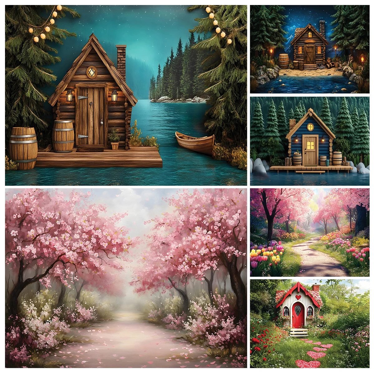 pesca-com-arvore-de-cerejeira-rosa-cenarios-criancas-bebe-fotografia-crianca-primeiro-aniversario-bolo-quebra-aderecos-primavera-paisagem-fundos