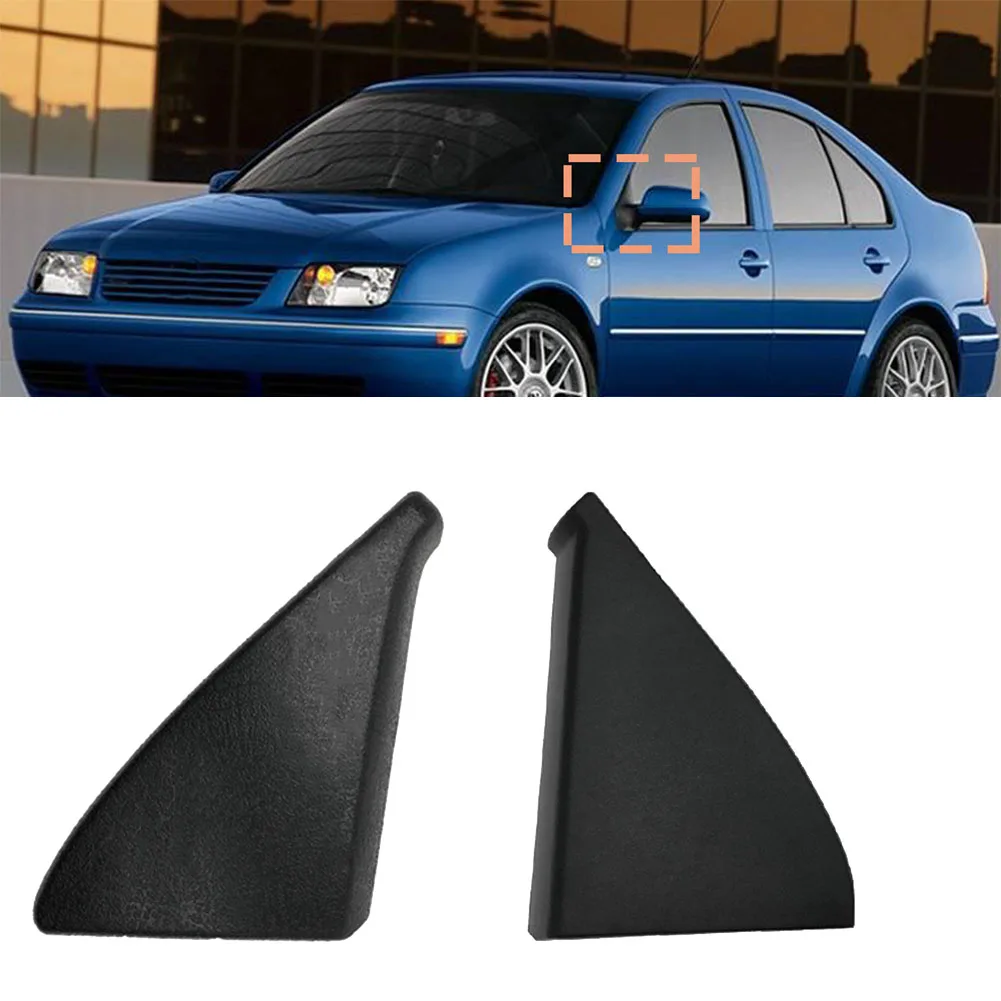 Black ABS 1 Pair Door Mirror Cover Trim Panel Mount Triangle Fit for Golf - - GLI MK2 191837993 191837994