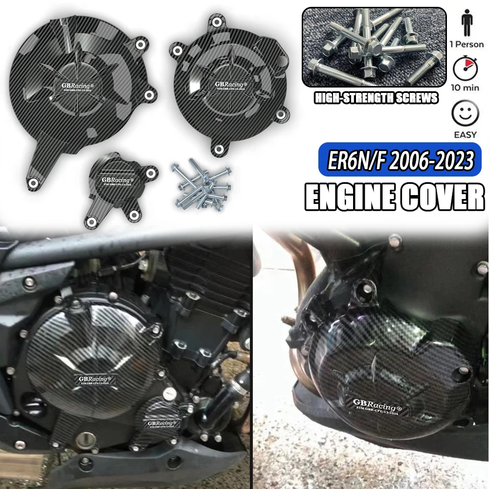 ER6N Engine Case Protector Cover For GB Racing For Kawasaki ER-6F ER-6N 2006-2016 Versys 650 2006-2023 Protection Guard