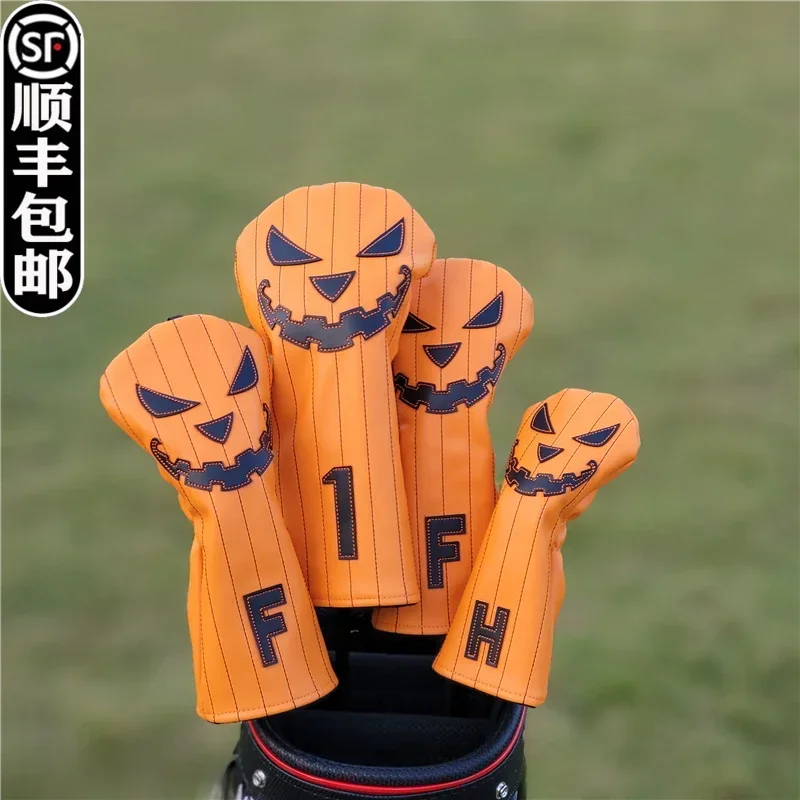 Pumpkin Head Halloween Golf Wooden Cover Head , Club   Personalized Skull Cap  Putter Cover