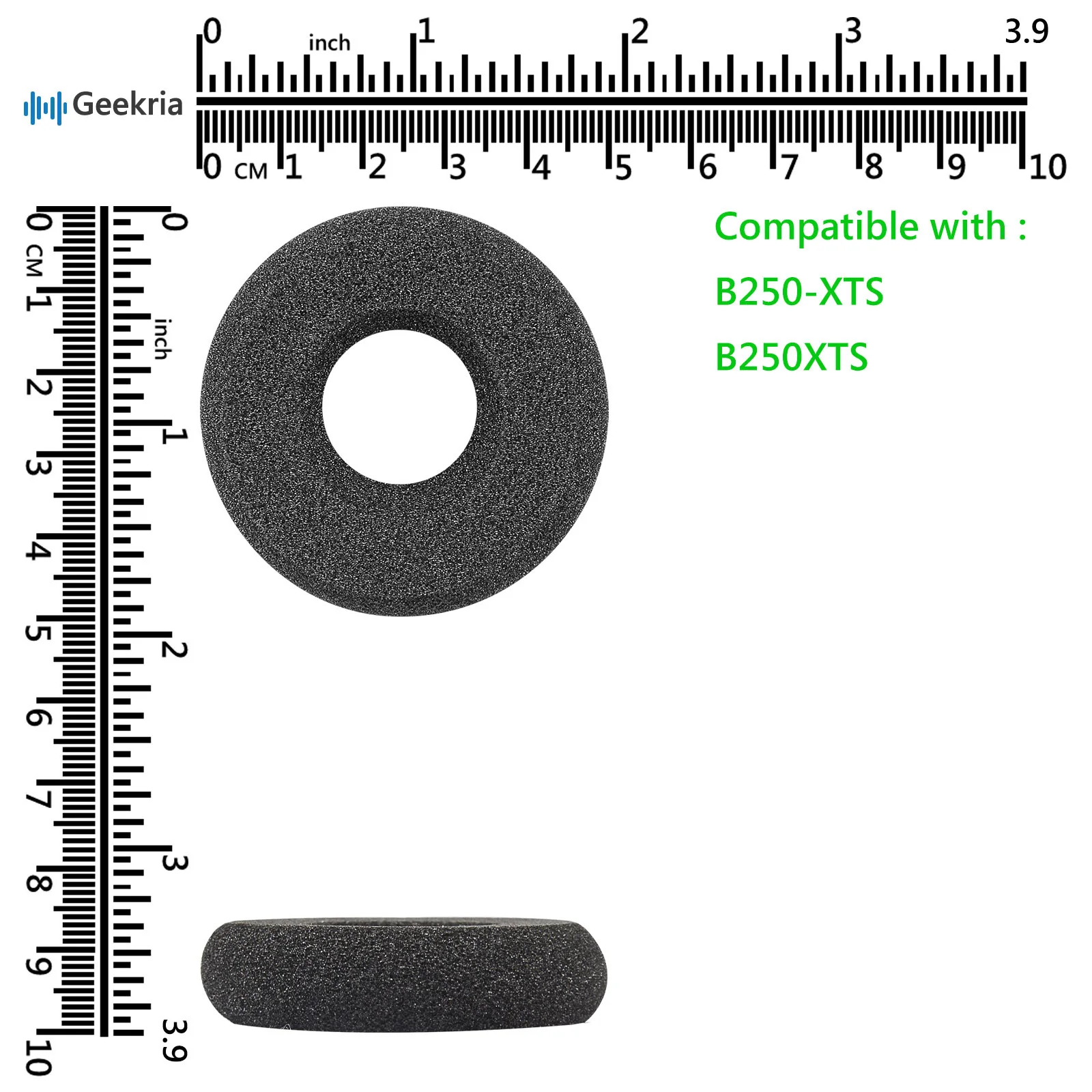 Geekria Comfort Foam Replacement Ear Pads + Mic Windscreen Foam Compatible with BlueParrott B250-XTS, B250-XT Plus, B250-XT