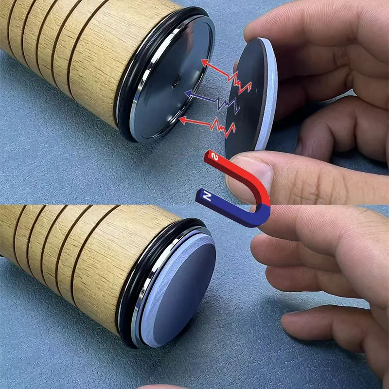 Magnetic Rolling Knife Sharpener Diamond Sharpening Stone Wood Kitchen Grinding System 6  Angle Roller Accessory view 2