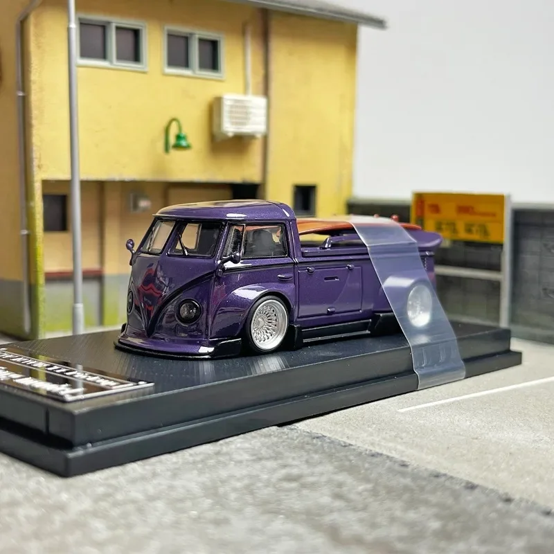 Premium ratio 1:64 VW T1 pickup RWB Wide-body modified diecast alloy car model Collection Display children\'s gift toys.