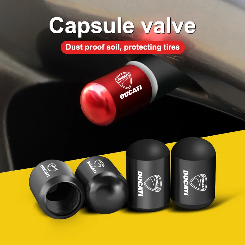 4 قطعة ثلاثية الأبعاد سبائك الألومنيوم سيارة شارات عجلة الإطارات غطاء صمام يغطي ل Ducati الوحش Panigale Superleggera V4 تشويش إذاعي اكسسوارات