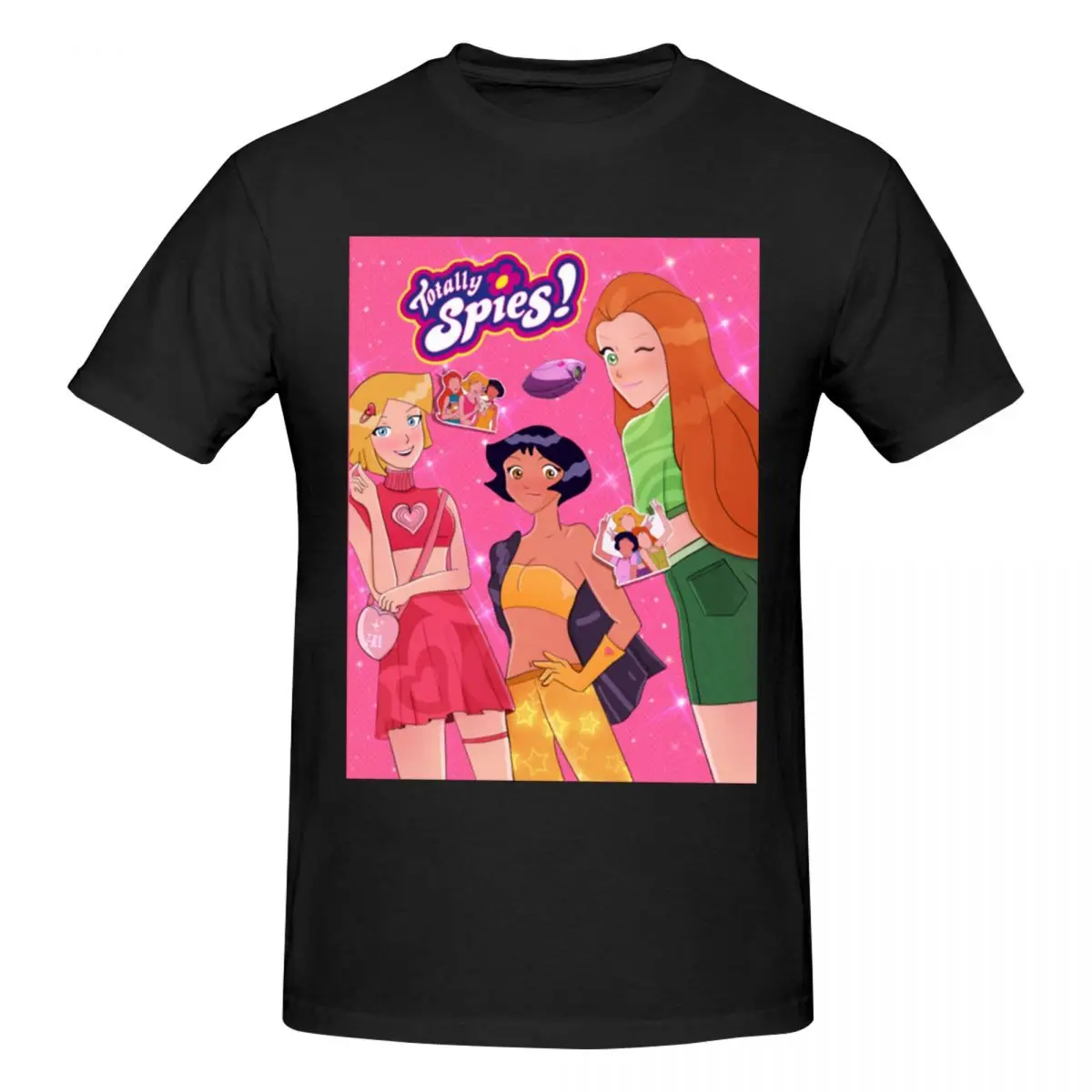 تي شيرت رجالي من Totally Spies كلاسيكي مقاس كبير تي شيرت رجالي قطني برقبة دائرية تي شيرت قصير صيفي للرجال