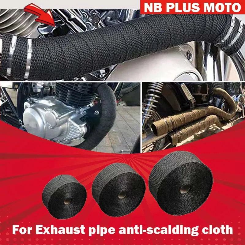 

【Premium】For Motorcycle car exhaust pipe anti-scalding cloth banana belt heat insulation and sound abolition cotton head banana