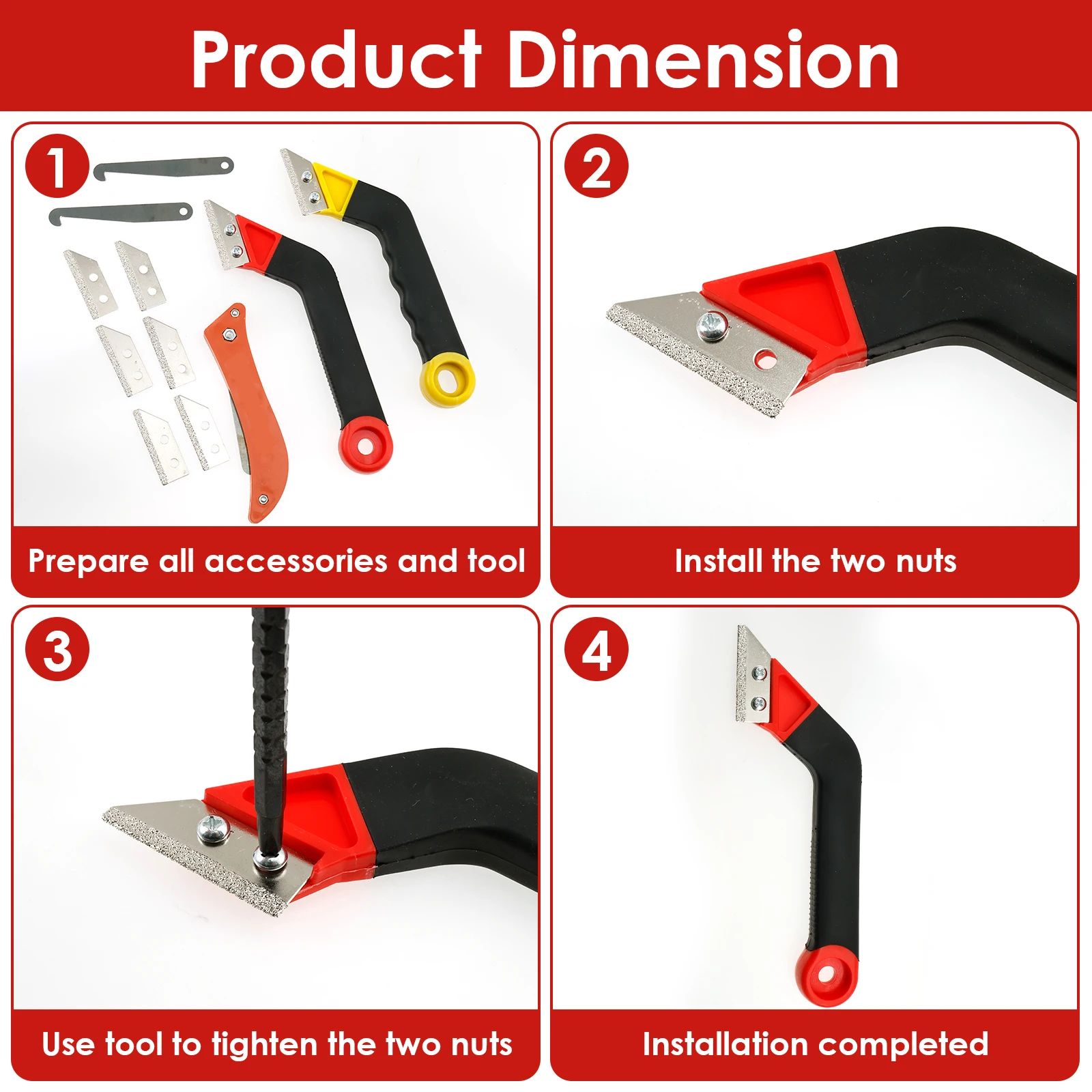 Strumenti per la rimozione della malta Strumenti per la rimozione delle piastrelle di smeriglio Pulizia efficiente del raschiamento della malta Coltello per la pulizia del cemento smussato per ceramica