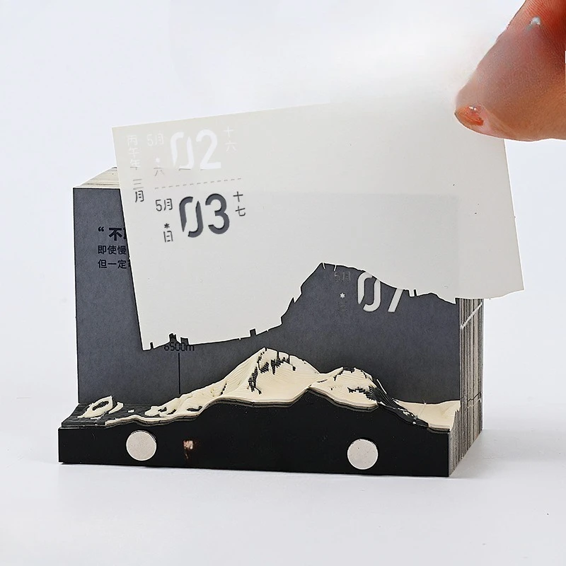 

Three-dimensional paper carving model calendar desk calendar ornament sticky notes cross-border new products