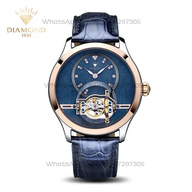 Shanghai diamond three-dimensional tourbillon mechanical men's watch light luxury fashion trend high-end watch men's P302