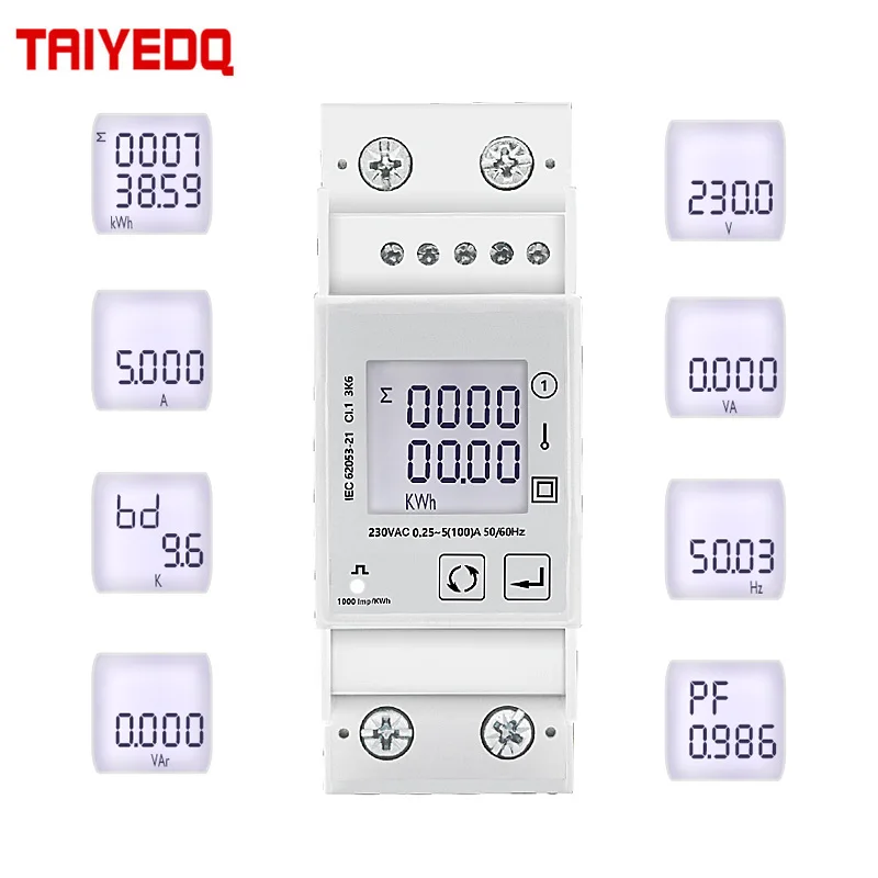 SDM Modbus 230V wielofunkcyjny licznik energii jednofazowe jedno wyjście impulsowe z RS485 K W VA A V KWH 45-65Hz