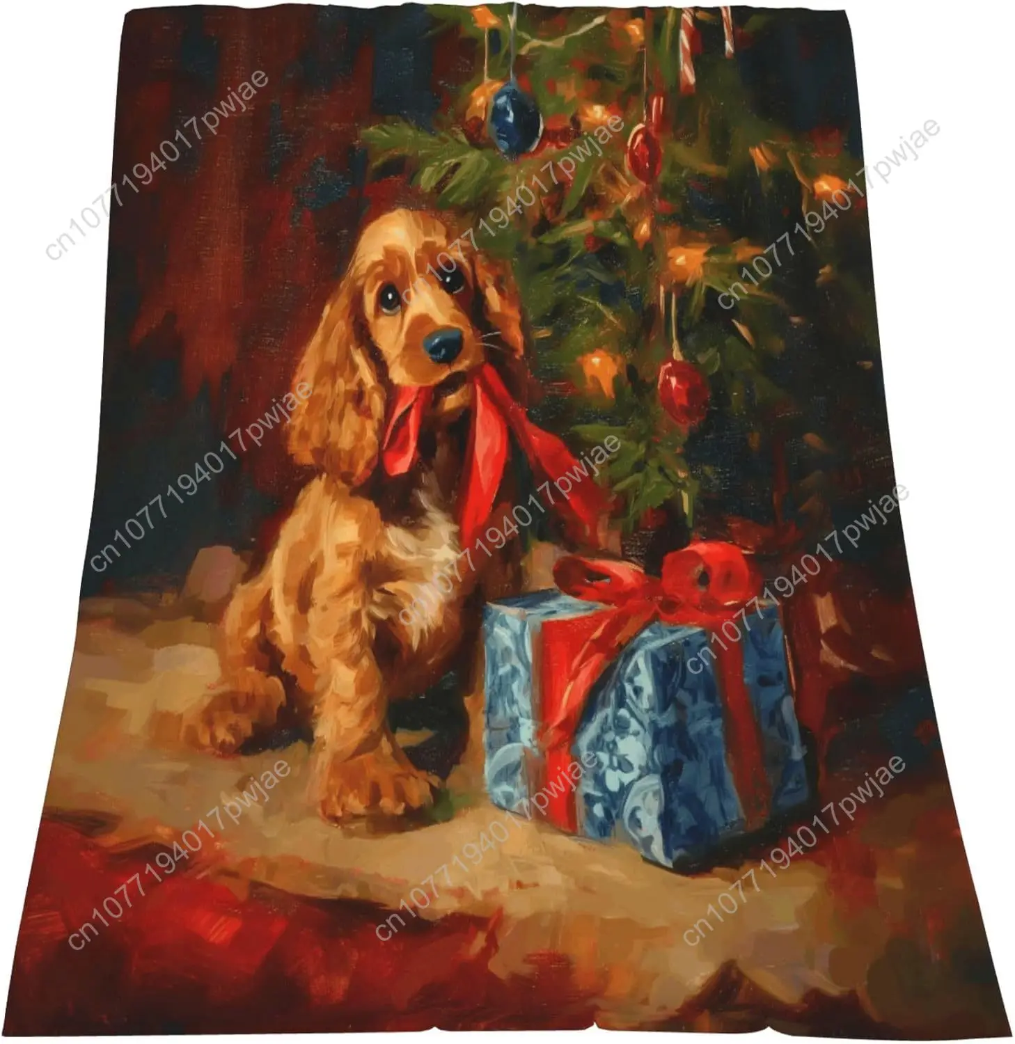 

Christmas Dog Flannel Throw Blanket Soft Cozy Blanket for Living Room Couch Sofa Bed 50 x 60 Inches