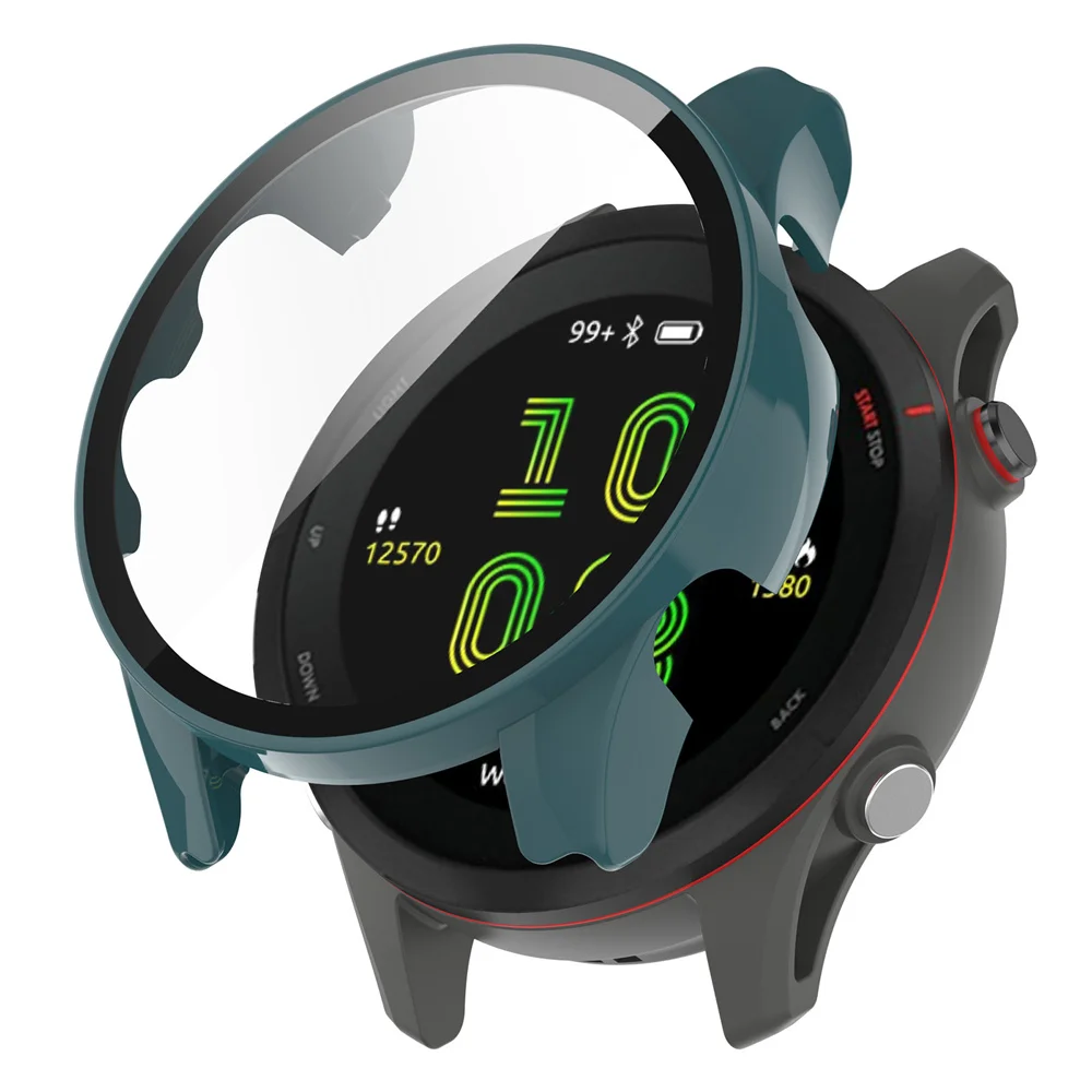 BEHUA für Garmin Forerunner 255 255S SmartWatch PC-Hülle mit gehärtetem Glas Displayschutzfolie Vollständige Abdeckung Stoßfänger-Schutzhülle – Detail 8