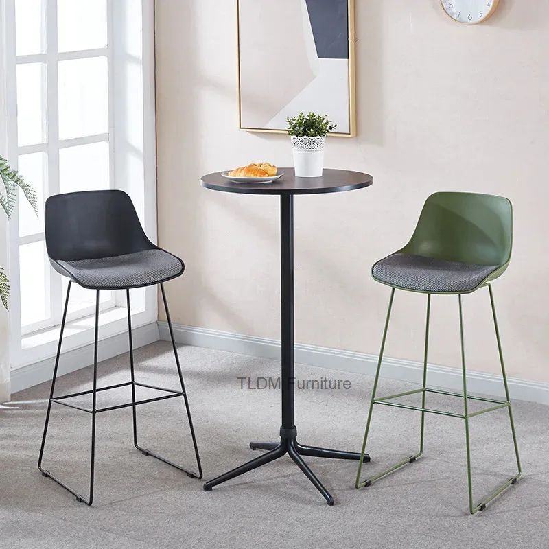 

Металлические стулья для барменов со спинкой, мебель для столовой и бара, современные дизайнерские стулья для дома, элегантные скандинавские стулья для обеденной зоны