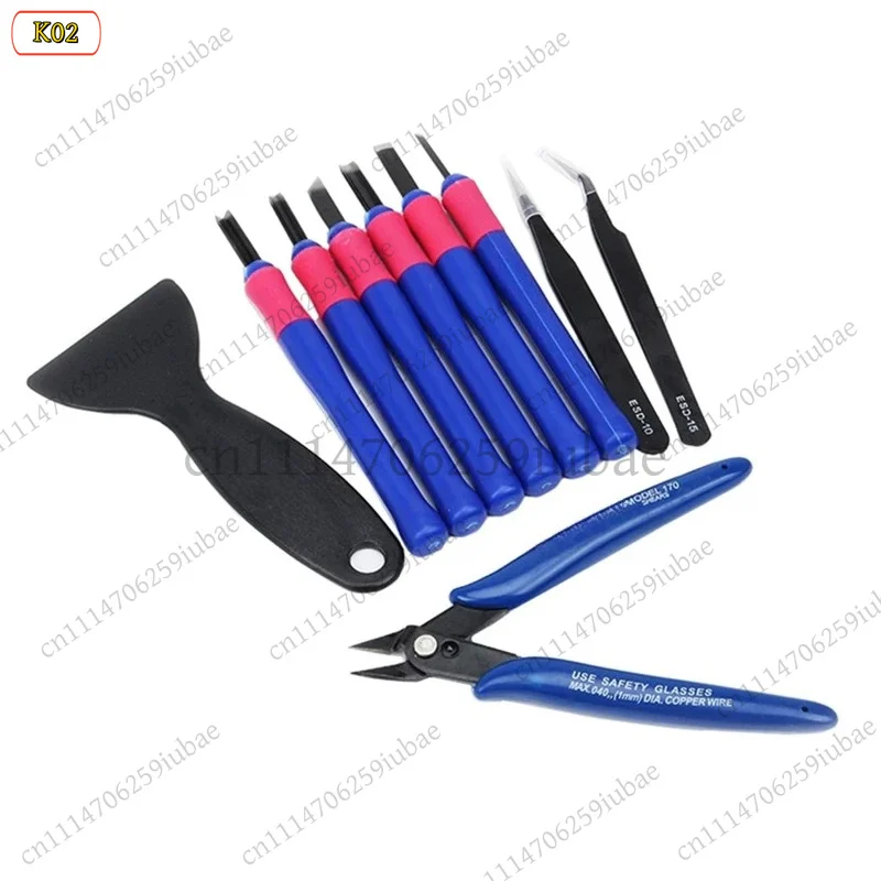 LJ_3D Printer Tool Kit Pliers Spatula Tweezers Model Repair Knife Set with Sharpening Stone, Replacement Tools