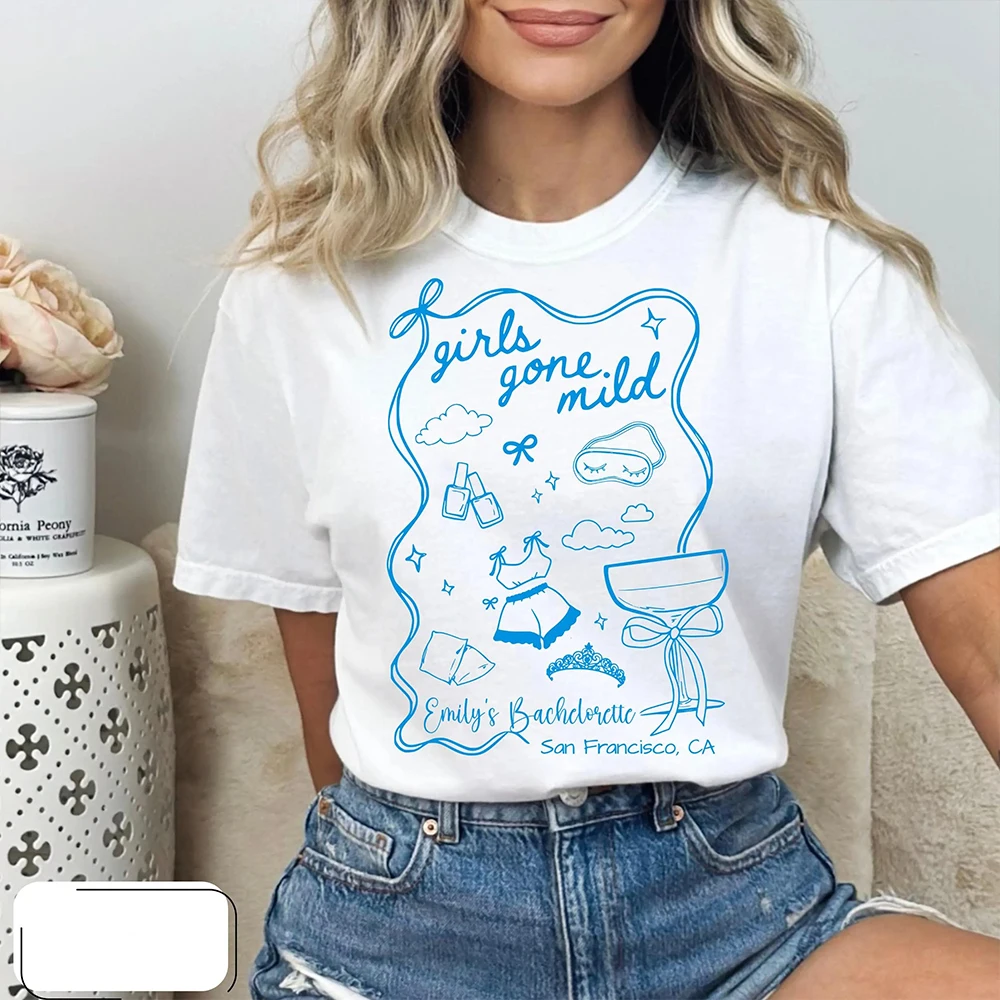 Girls Gone Mild Bachelorette Shirt Custom Spa Bachelorette Slumber Party Personalized Bridesmaid Gift Comfort  Bach Girls Night