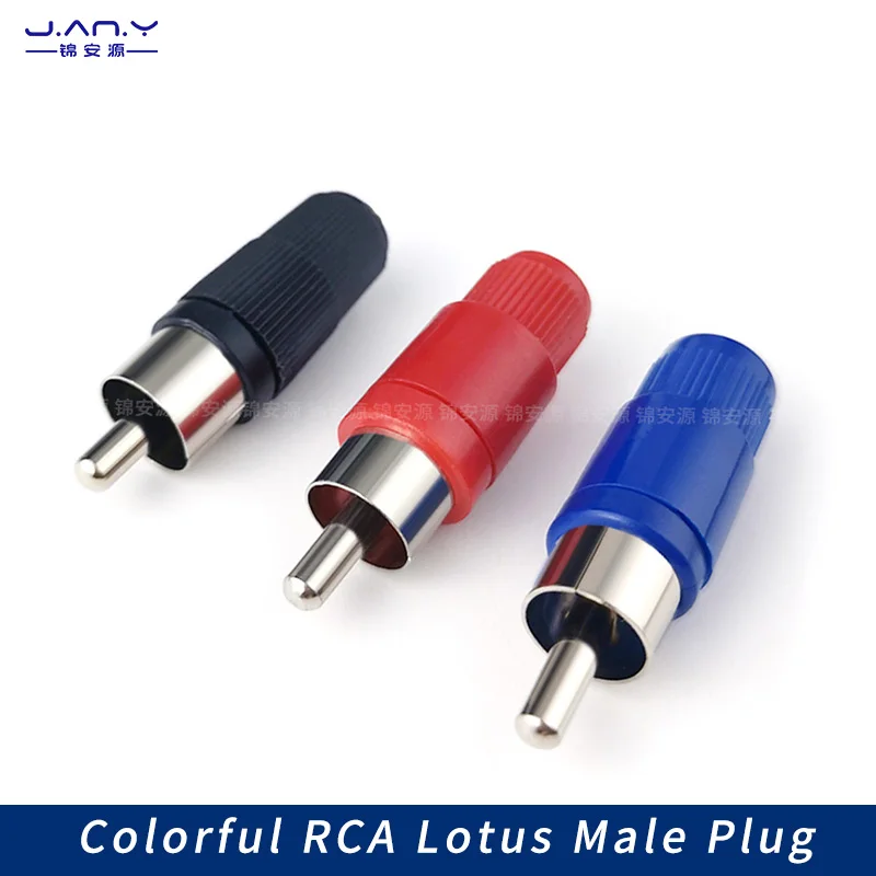 

Color RCA Lotus Plug Plastic insulated DIY welded wire type AV plum male audio and video signal connection terminals