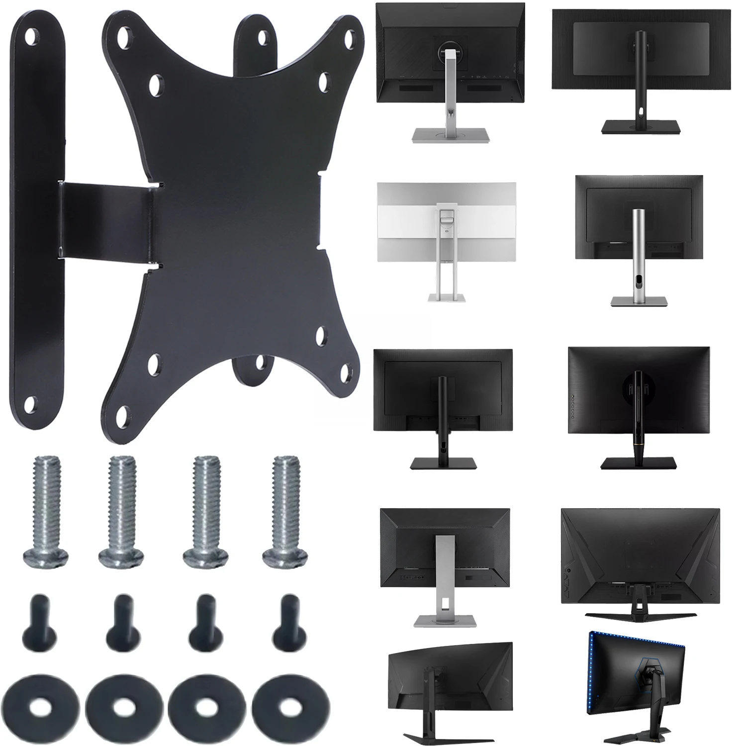 Support mural pour moniteur ASUS XG27ACMG PG279QE pa278cv PA32UCX VG289Q CG32UQ, 75x75 100x100, adaptateur VESA pour bras de fixation Support mural pour moniteur ASUS XG27ACMG PG279QE pa278cv PA32UCX VG289Q CG32UQ, 75x75 100x100, adaptateur VESA pour bras de fixation