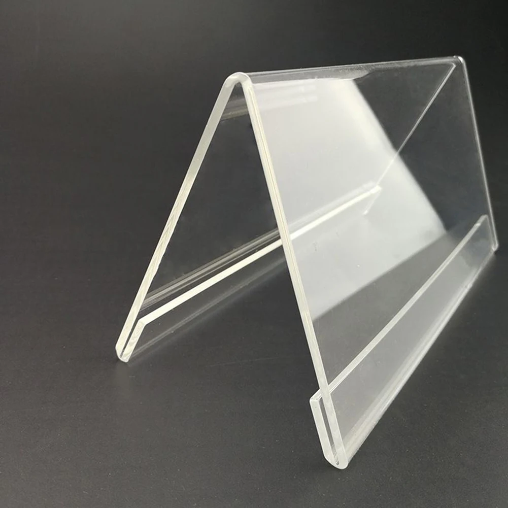 10pcs V-Type Acrylic Business Card Price Label Display Holder Table Number Stand Price Tag Label Display Holder Rack Home Decor