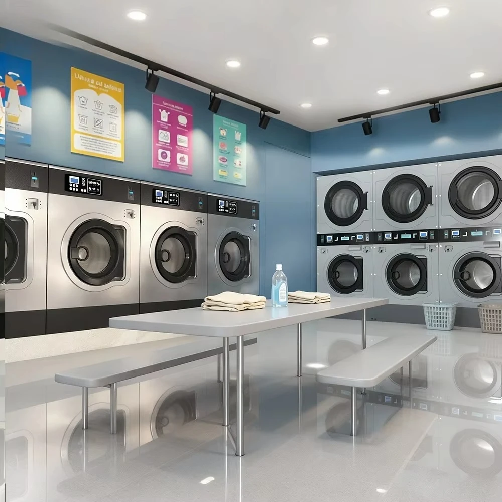 Washer Dryerlaundromat Commercial Qr/Credit Card/Coin Operated Double-Deck Washer and Dryer Laundry Equipment
