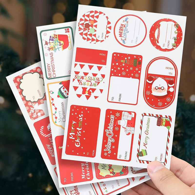 

10Sheet Christmas Gift Stickers Xmas Present Wrapping Seal Labels Name Tag Stickers Christmas Decorations New Year Navidad 2025