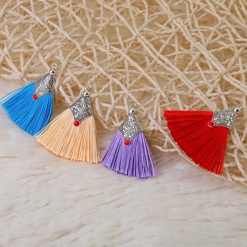 5/10Pcs Mini Craft Tassel Handmade Soft Tassel General Cap Fish Mouth Fan Tassel for Earring Jewelry Making DIY Projects