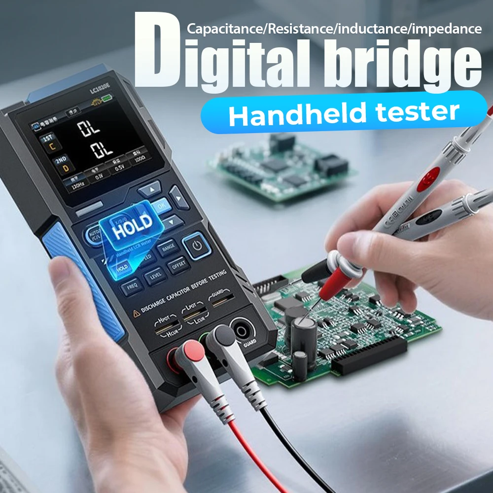 LC1020E 고정밀 휴대용 디지털 브리지 테스터 휴대용 LCR 미터 지능형 부품 인식