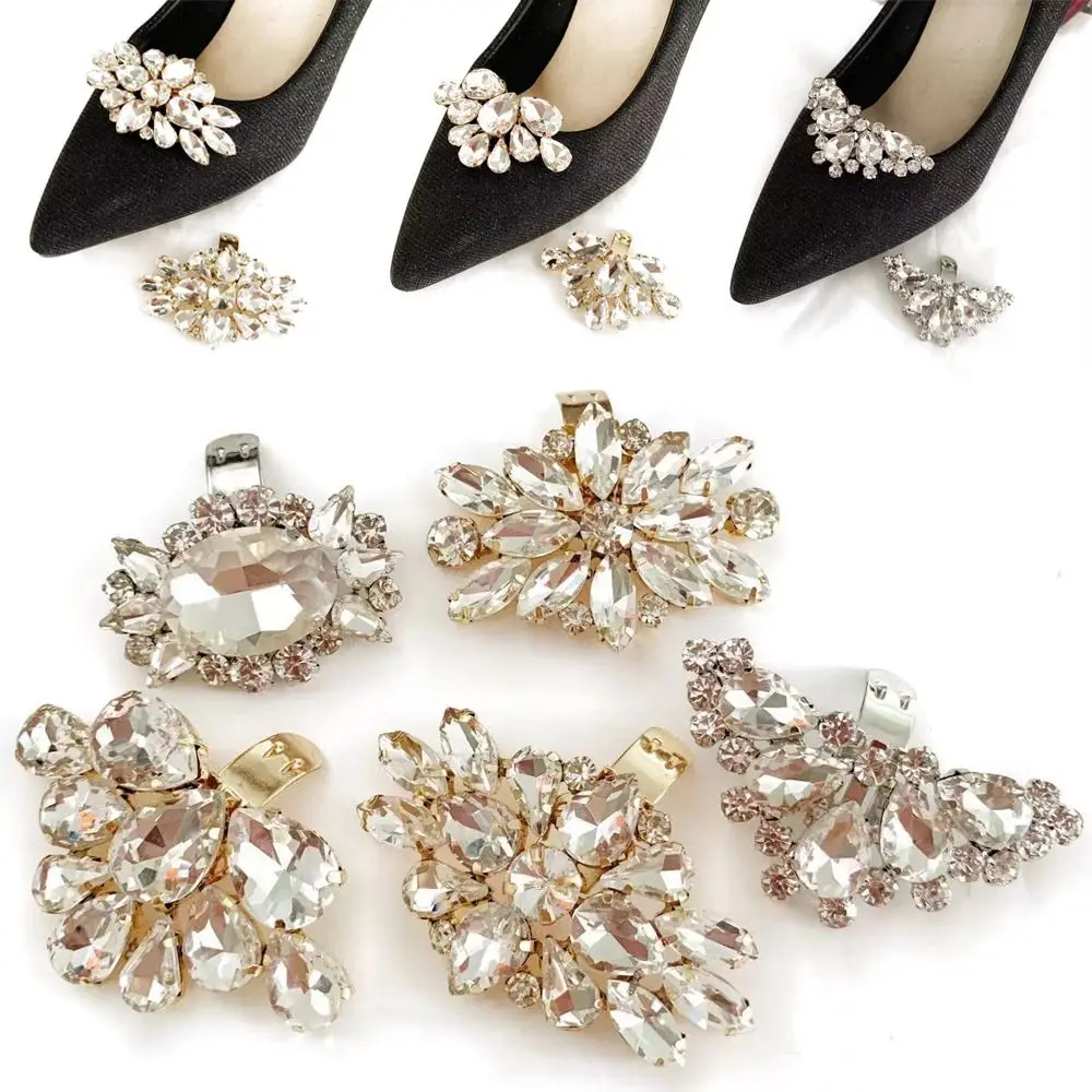 Accessories Wedding Shoe Decorations Clip Bride Rhinestone Shiny Clips Removable High Heel Metal Clamp