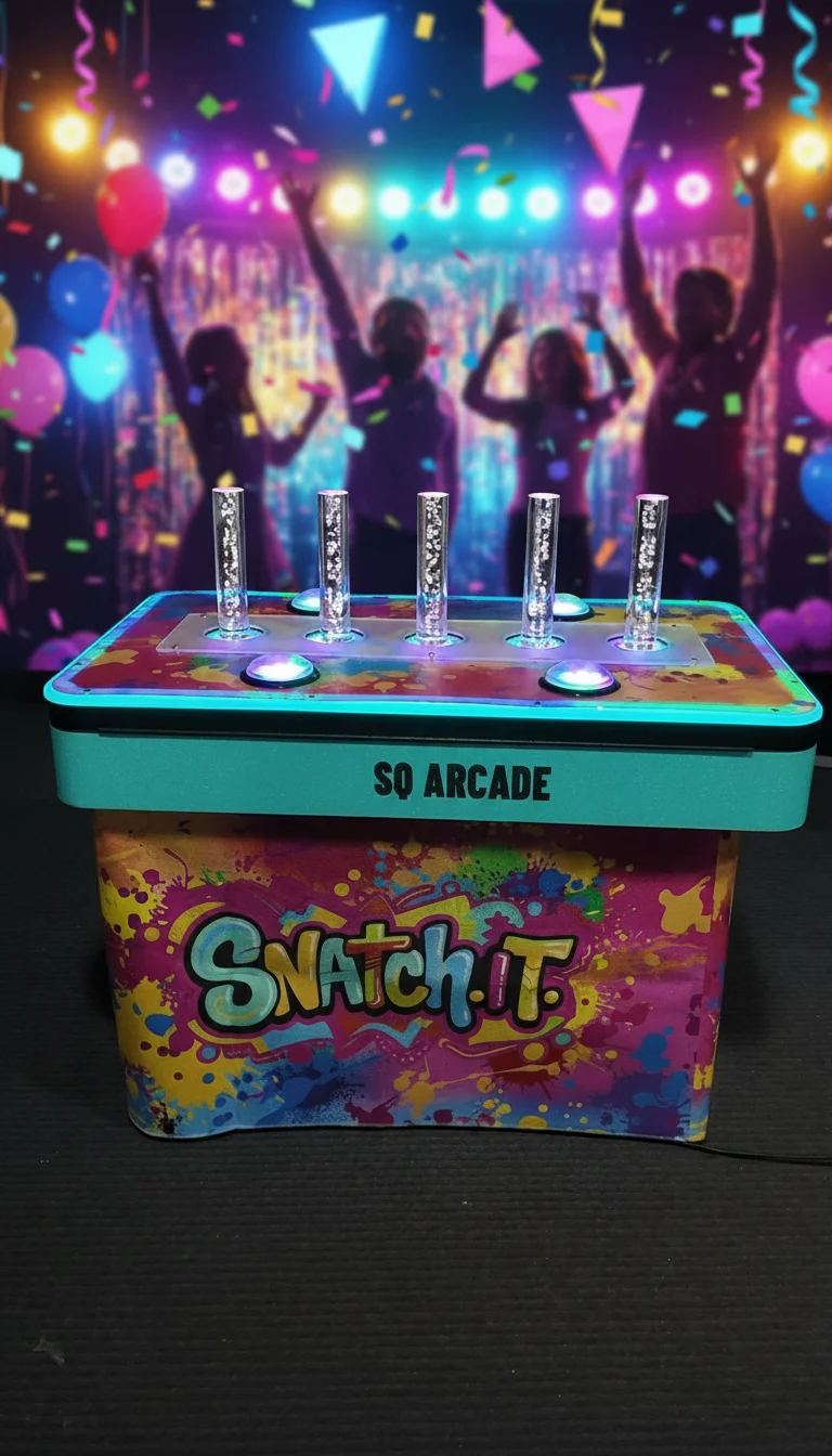 

Reaction Stick Arcade Machine V1.1 – Fast-Response Two-Player Reflex Game, Adjustable Settings, Foldable Design, Flight Case