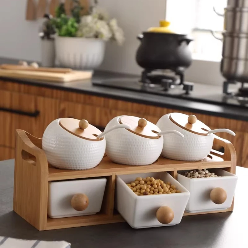 Seasoning box combination set household seasoning jar ceramic