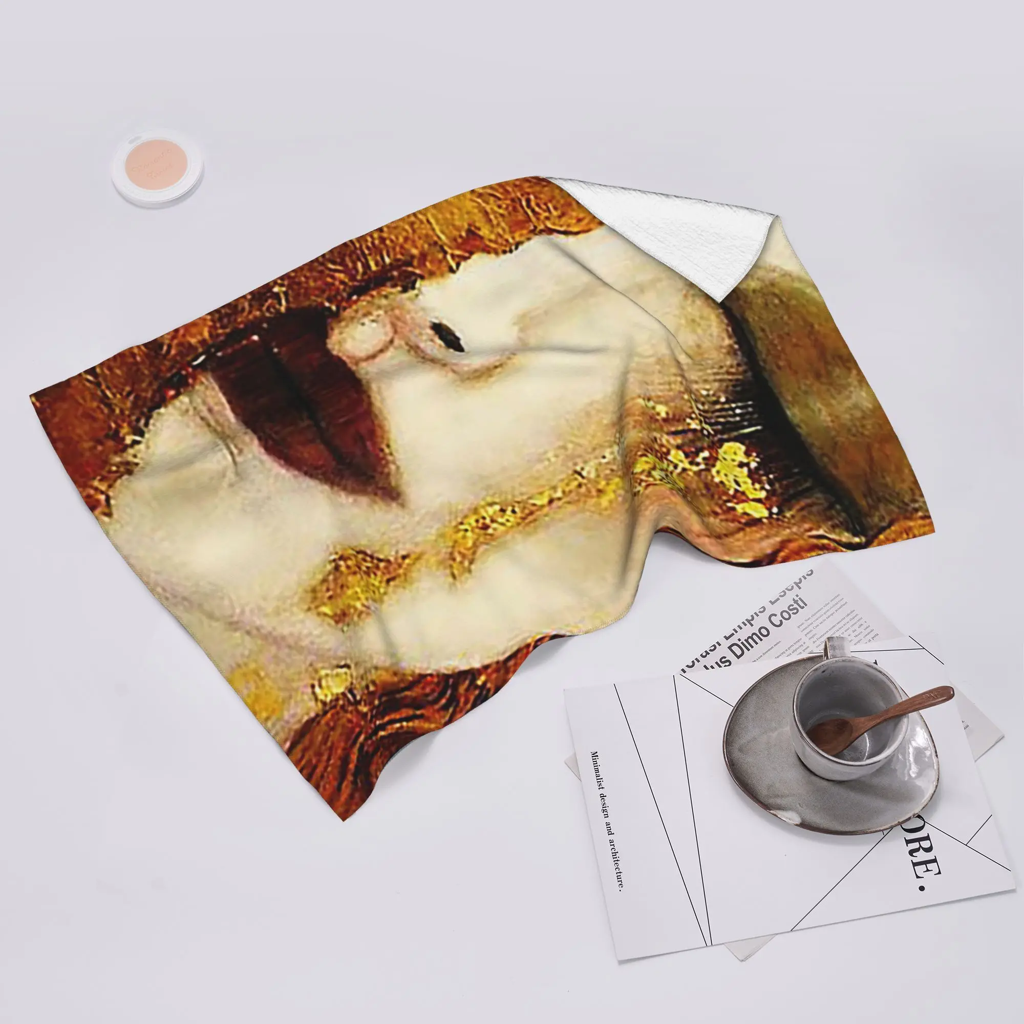 Custom Klimt Golden T Soft Face Towel Quick Dry Pool Bath Cotton Towels Breathable